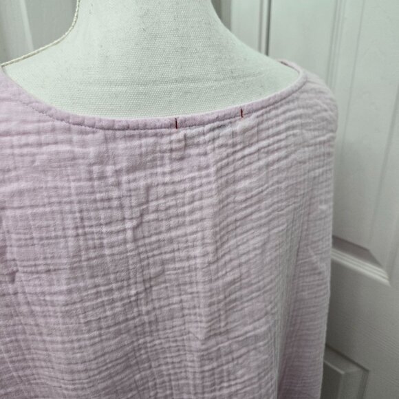 Stark X Bubble Blouse Womens Large Lilac Purple Gauzy Dolman Sleeve Festival - Picture 8 of 12
